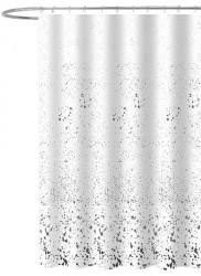 AQUALINE - Sprchový závěs 180x180cm, polyester, bílá, kaňky (ZV042)