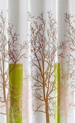 AQUALINE - Sprchový závěs 180x180cm, polyester, bílá/zelená, strom (ZP009/180)