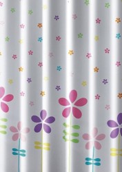 AQUALINE - Sprchový závěs 180x180cm, polyester, květovaný barevný (ZV025)