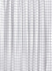 AQUALINE - Sprchový závěs 180x180cm, vinyl, černá/bílá čtvercový vzor (ZV022)