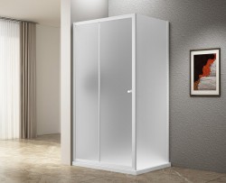 AQUALINE - UGGA obdélníkový sprchový kout 1100x900, sklo Brick, bílá (AWS110-02)