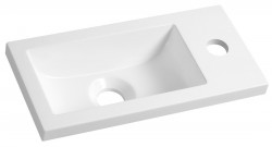AQUALINE - Umývátko nábytkové, litý mramor, 37x18cm, bílá (LM370)