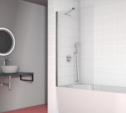 AQUALINE - Vanová zástěna 900x1500, chrom, čiré sklo (6590150)