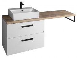 AQUALINE - VEGA sestava koupelnového nábytku, š. 125 cm, bílá/dub platin (VG064-03)