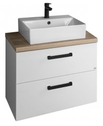 AQUALINE - VEGA sestava koupelnového nábytku, š. 72,5 cm, bílá/dub platin (VG073-01)