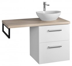 AQUALINE - VEGA sestava koupelnového nábytku, š. 97,5 cm, bílá/dub platin (VG052-02)