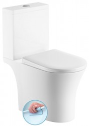 AQUALINE - VITO WC kombi, Rimless, spodní/zadní odpad, bílá (PB105WR)