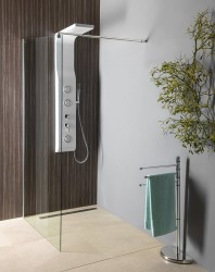 AQUALINE - WALK-IN zástěna jednodílná k instalaci na zeď, 700x1900 sklo čiré (WI071)