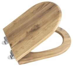 AQUALINE WC sedátko, D-tvar, Soft Close, dub (1705-20)