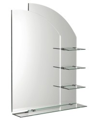 AQUALINE - WEGA zrcadlo s poličkami 65x90cm (65028)