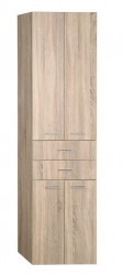 AQUALINE - ZOJA/KERAMIA FRESH skříňka vysoká se zásuvkami 50x184x29cm, dub platin (51296)