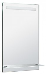 AQUALINE - Zrcadlo s LED osvětlením a policí 50x80cm, kolíbkový vypínač (ATH52)