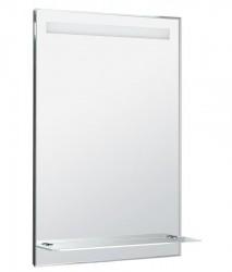 AQUALINE - Zrcadlo s LED osvětlením a policí 60x80cm, kolébkový vypínač (ATH53)