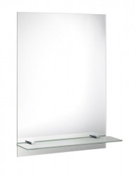 AQUALINE - Zrcadlo s otvory pro polici 50x70cm, včetně závěsů (22429)