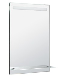 AQUALINE - Zrkadlo s LED osvetlením a policou 60x80cm, gombíkový vypínač (ATH53)
