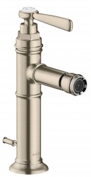 AXOR - Montreux Páková bidetová baterie  s odtokovou soupravou s táhlem, kartáčovaný nikl (16526820)