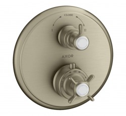 AXOR - Montreux Termostatická baterie pod omítku s uzavíracím a přepínacím ventilem, kartáčovaný nikl (16820820)