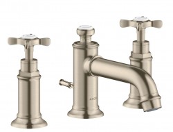 AXOR - Montreux Tříotvorová umyvadlová baterie 30 s odtokovou soupravou s táhlem, kartáčovaný nikl (16536820)