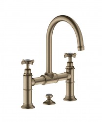 AXOR - Montreux Umyvadlová baterie s otočným výtokem a výpustí Push-Open, 2-otvorová instalace, kartáčovaný nikl (16510820)