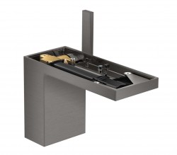 AXOR - MyEdition Umyvadlová baterie s výpustí Push-Open, EcoSmart, kartáčovaný černý chrom/bez destičky (47032340)