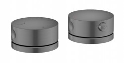 AXOR - One Termostatická baterie na okraj vany, 2-otvorová instalace, kartáčovaný černý chrom (48470340)