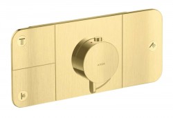 AXOR - One Termostatická baterie pod omítku, pro 3 spotřebiče, kartáčovaná mosaz (45713950)