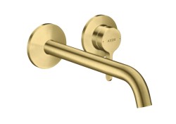 AXOR - One Umyvadlová baterie pod omítku, s výpustí, 2-otvorová instalace, EcoSmart, kartáčovaná mosaz (48120950)