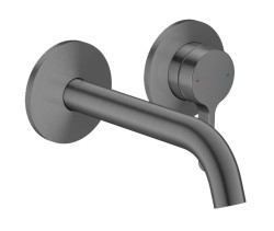 AXOR - One Umyvadlová baterie pod omítku, s výpustí, 2-otvorová instalace, EcoSmart, kartáčovaný černý chrom (48170340)