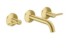 AXOR - One Umyvadlová baterie pod omítku, s výpustí, 3-otvorová instalace, EcoSmart, kartáčovaná mosaz (48150950)