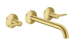 AXOR - One Umyvadlová baterie pod omítku, s výpustí, 3-otvorová instalace, EcoSmart, kartáčovaná mosaz (48160950)