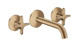 AXOR - One Umyvadlová baterie pod omítku, s výpustí, 3-otvorová instalace, EcoSmart, kartáčovaný bronz (48130140)