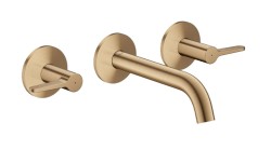 AXOR - One Umyvadlová baterie pod omítku, s výpustí, 3-otvorová instalace, EcoSmart, kartáčovaný bronz (48150140)