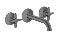 AXOR - One Umyvadlová baterie pod omítku, s výpustí, 3-otvorová instalace, EcoSmart, kartáčovaný černý chrom (48130340)