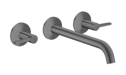 AXOR - One Umyvadlová baterie pod omítku, s výpustí, 3-otvorová instalace, EcoSmart, kartáčovaný černý chrom (48160340)