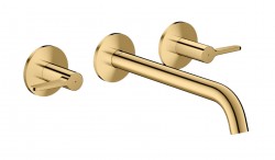 AXOR - One Umyvadlová baterie pod omítku, s výpustí, 3-otvorová instalace, EcoSmart, leštěný vzhled zlata (48160990)