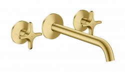 AXOR - One Vanová baterie pod omítku, 3-otvorová instalace, kartáčovaná mosaz (48430950)