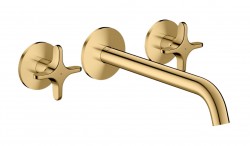 AXOR - One Vanová baterie pod omítku, 3-otvorová instalace, leštěný vzhled zlata (48430990)