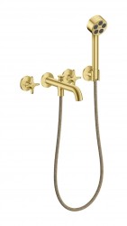 AXOR - One Vanová baterie pod omítku, 4-otvorová instalace, s příslušenstvím, EcoSmart, kartáčovaná mosaz (48443950)