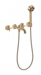 AXOR - One Vanová baterie pod omítku, 4-otvorová instalace, s příslušenstvím, EcoSmart, kartáčovaný bronz (48443140)