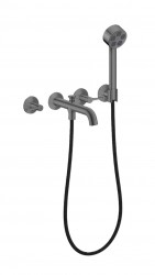 AXOR - One Vanová baterie pod omítku, 4-otvorová instalace, s příslušenstvím, EcoSmart, kartáčovaný černý chrom (48444340)