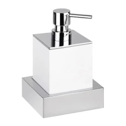 BEMETA GAMMA dávkovač tekutého mýdla 200ml s konzolí na zeď, chrom/ bílá    145509012 (145509012)