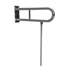 BEMETA HELP sklopné madlo ve tvaru U 750 mm s opěrnou nohou bez krytky nerez lesk (301606301N)
