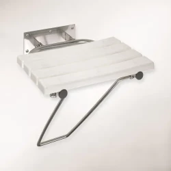 BEMETA HELP sklopné sprchové sedátko s nohou nerez brus, plast bílé  301102182 (301102182)