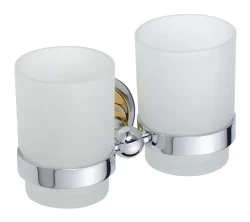 BEMETA RETRO zlato-chrom Dvojitý držák kartáčků sklo (144210028)