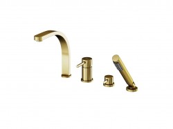BESCO - 4 - otvorová vanová baterie DECCO zlatá broušená s příslušenstvím (BABWD4BZ)