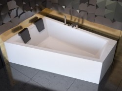 BESCO - Asymetrická vana INTIMA DUO - Nožičky k vaně - Bez nožiček, Rozměr vany - 170 × 125 Způsob provedení - Levé (VANINTID17L)