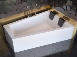 BESCO - Asymetrická vana INTIMA DUO - Nožičky k vaně - S nožičkami, Rozměr vany - 180 × 125 Způsob provedení - Pravé (VANINTID18P+OLVPINOZSTELID)