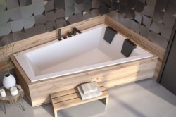 BESCO - Asymetrická vana INTIMA DUO SLIM - Nožičky k vaně - S nožičkami, Rozměr vany - 170 × 125 Způsob provedení - Pravé (VANINTID17SLIMP+OLVPINOZSTELID)