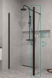 BESCO - Boční otočný panel ECO-N BLACK - Pevná stěna - 30  (BCEXON30BC)