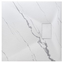 BESCO - Čtvercová sprchová vanička VEXO MARBLE - bílá - Barva - Bílá, Nožičky k vaně - Bez nožiček, Rozměr A - 80, Rozměr B - 80 (VANKVEX80CTVEMW)